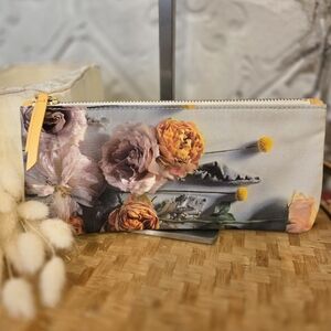 Keri Herer Artsy Floral Zipper Pouch with Pastel Blooms Bag Floral Print